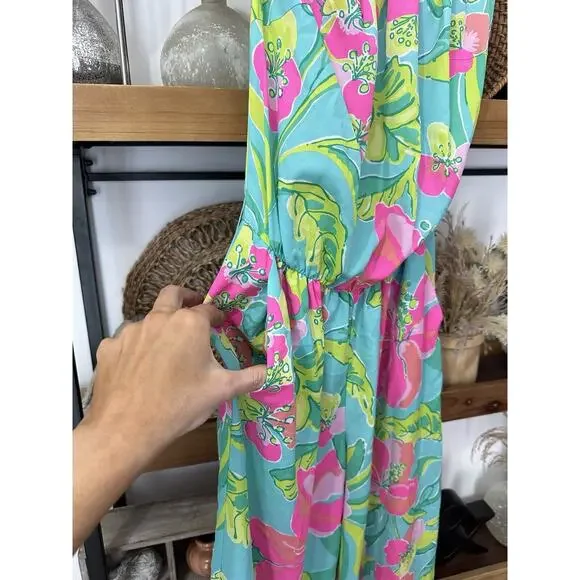 Lilly Pulitzer Size XS Strapless Wide Leg Elastic Waist Jumpsuit - Picture 5 of 8